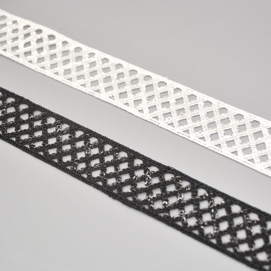 Shine Grid Lace Sequin Trim