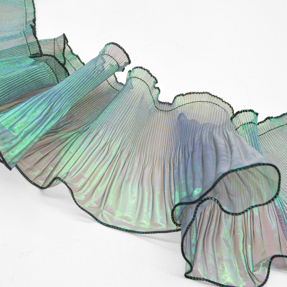 Frilly Lurex Pleated Chiffon Trim