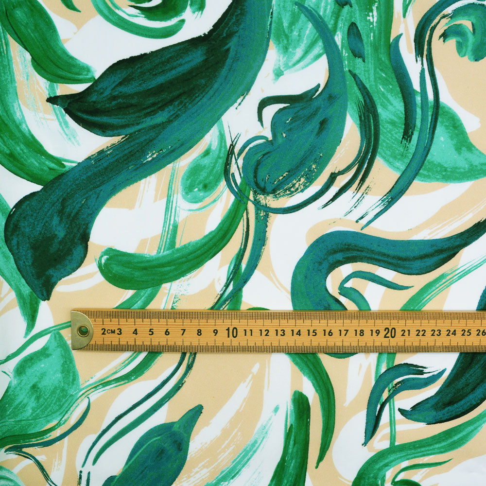 Jade Leafy Printed Cotton Woven