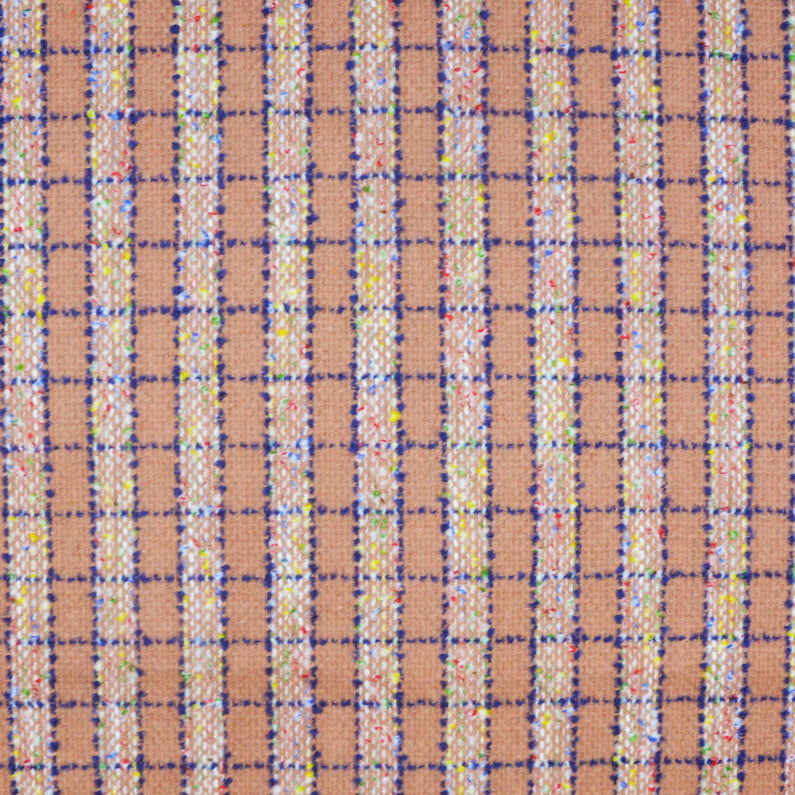 Peachy Polyester Viscose Wool Blend Woven