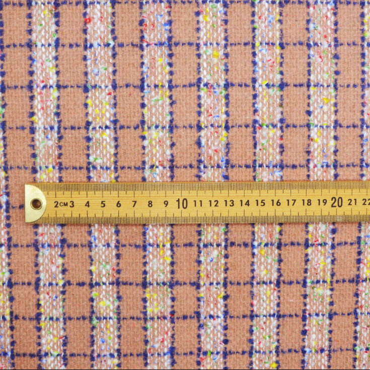 Peachy Polyester Viscose Wool Blend Woven