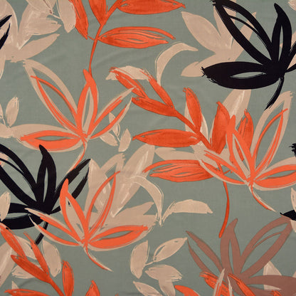 Brushed Sage Printed Polyester Jersey Knit