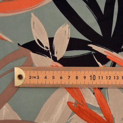 Brushed Sage Printed Polyester Jersey Knit