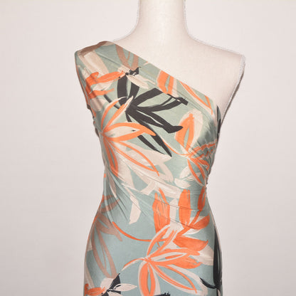 Brushed Sage Printed Polyester Jersey Knit