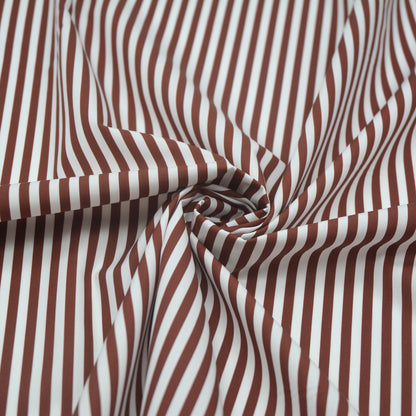 Coffee Striped Cotton Woven