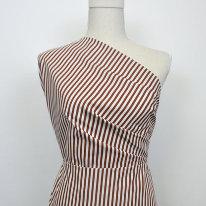 Coffee Striped Cotton Woven