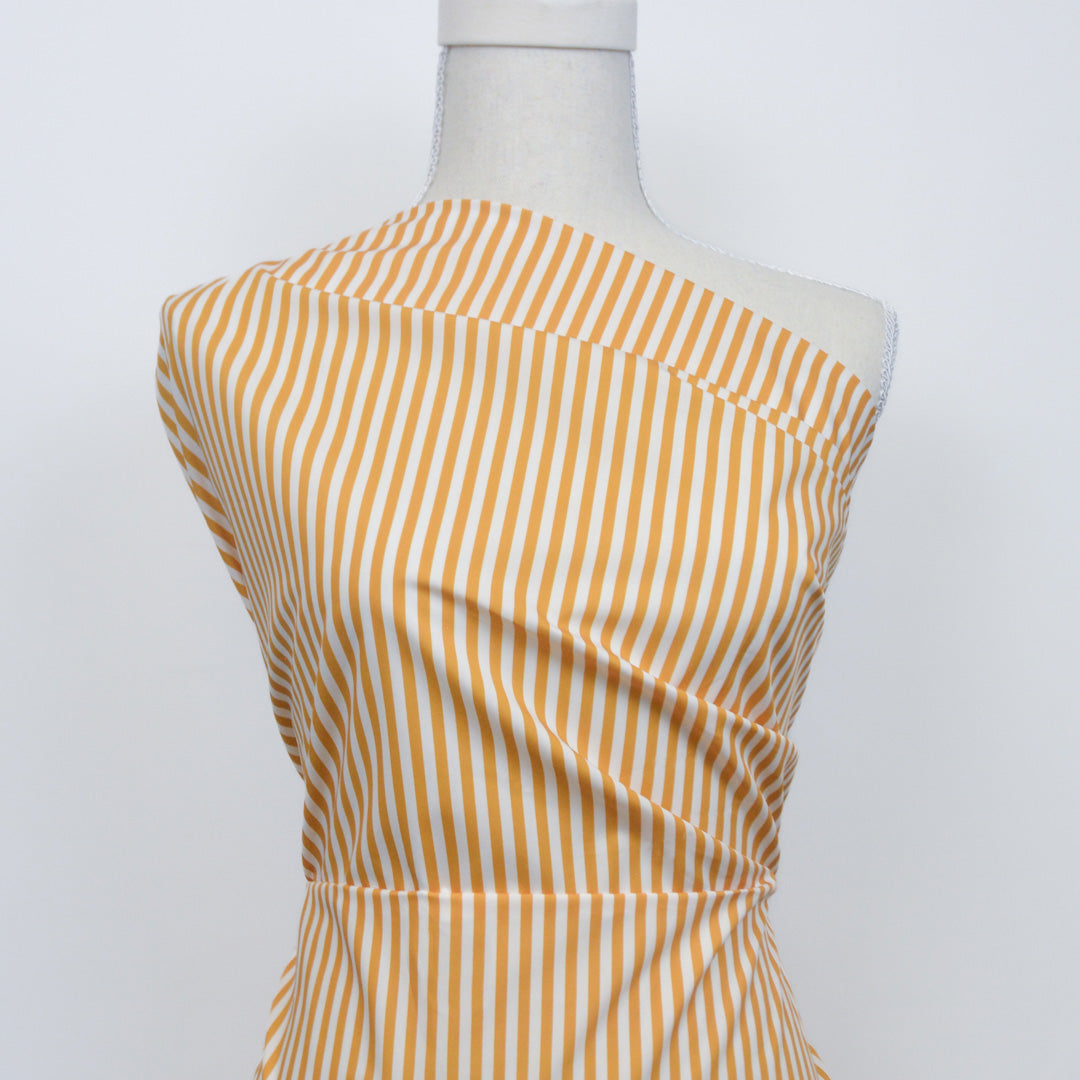 Coffee Striped Cotton Woven