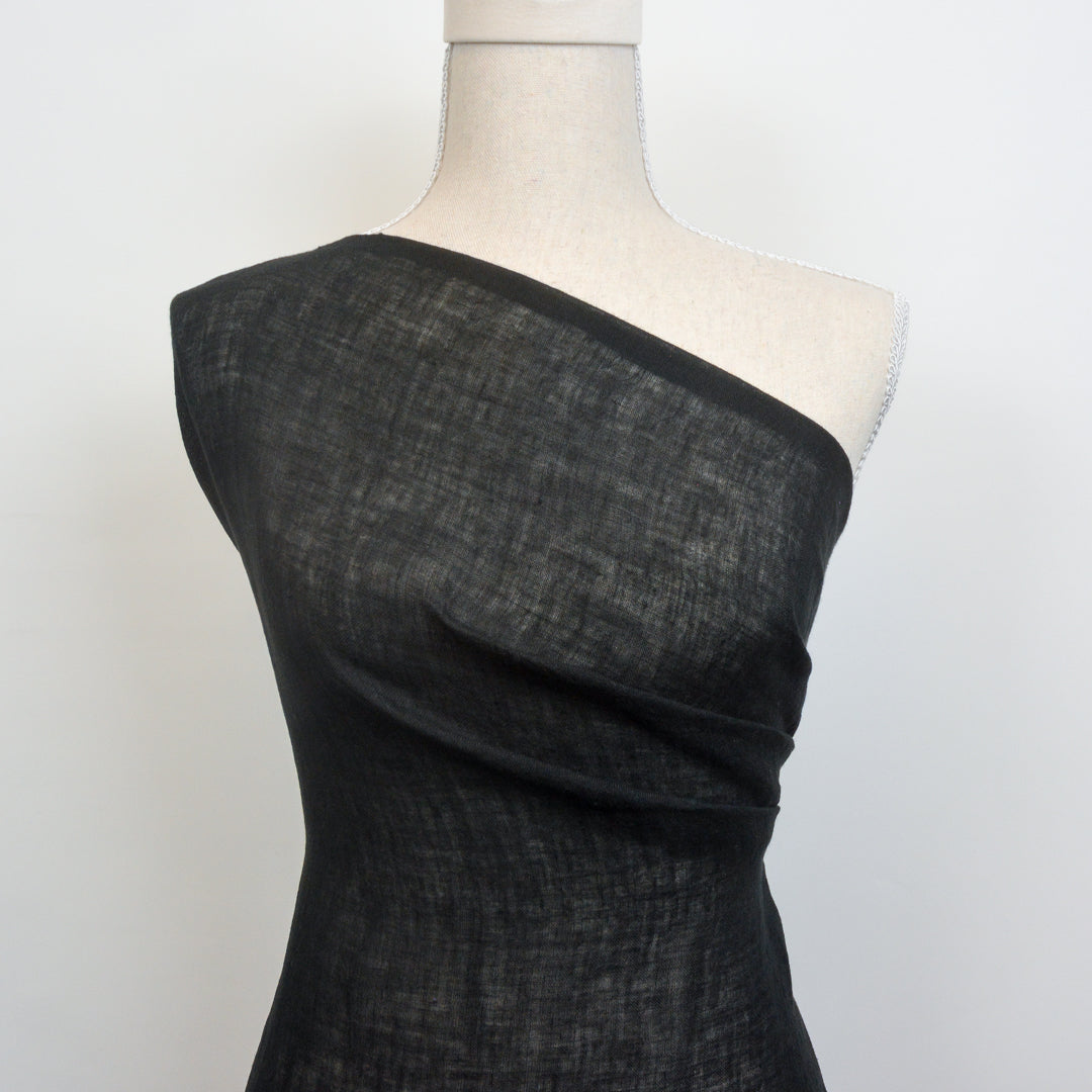 Nightvale Black Linen Mesh Woven