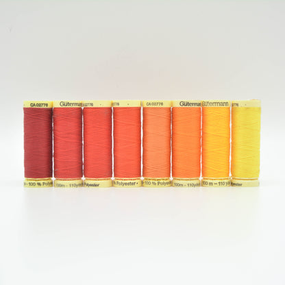 Gütermann 100m Sew All Thread - Yellow, Orange & Red