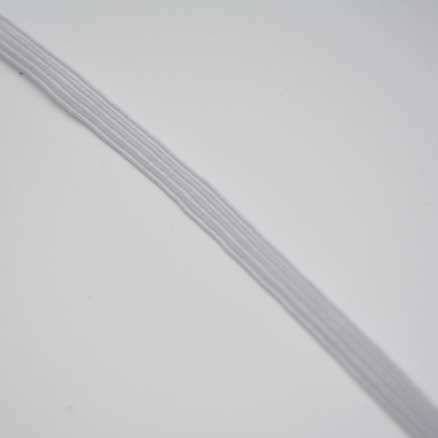 Braided Elastic - White 7mm
